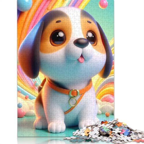 Süße Welpen Puzzle für Erwachsene, 1000 Teile, Puzzle für Erwachsene und Jugendliche ab 12 Jahren, Geschenke für Heiligabend, 1000 Teile (38x26cm) von POLIUAWS