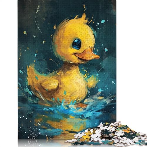 Süße kleine gelbe Ente, 1000-teiliges Puzzle, ab 18 Jahren, Lernspiele, Puzzles für Erwachsene, für Frauen, für Kinder ab 12 Jahren, 1000 Teile (75 x 50 cm) von POLIUAWS