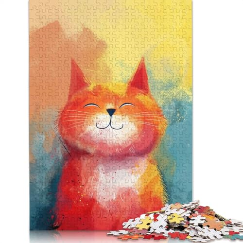 Sunny Feline Grin Puzzles 1000 Teile Schwer Puzzle Spielzeug Pädagogisches Spiel Impossible Herausforderung Spielzeug Für Erwachsene Und Kinder in Bewährter 1000pcs (38x26cm) von POLIUAWS