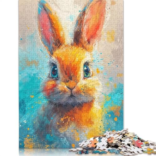 Sunset Bunny Art Puzzles 1000 Teile Schwer Puzzle Spielzeug Lernspiel Impossible Herausforderung Spielzeug Für Erwachsene Und Kinder in Bewährter 1000pcs (38x26cm) von POLIUAWS