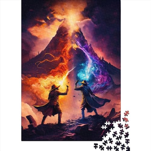 The Volcano Wizards 1000 Teile Puzzle für Erwachsene, Halloween-Geschenk, Puzzle, Lernspielzeug, 1000 Teile (75 x 50 cm) von POLIUAWS