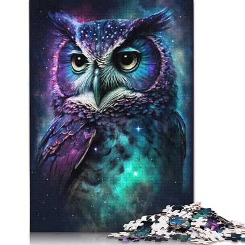 Tier-Eulen-Galaxie, 1000-teiliges Puzzle, ab 18 Jahren, Lernspiele, Puzzles für Erwachsene für Frauen, für Kinder ab 12 Jahren, 1000 Teile (75 x 50 cm) von POLIUAWS