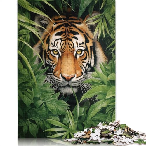 Tiger im Dschungel, 1000-teiliges Puzzle für Erwachsene – Familienaktivität, Puzzle, Lernspiele, schwierig und herausfordernd, 1000 Teile (38 x 26 cm) von POLIUAWS