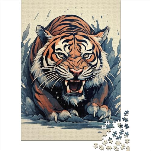 Tigerholzpuzzle für Erwachsene und Jugendliche ab 12 Jahren, 1000 Teile (75 x 50 cm) von POLIUAWS