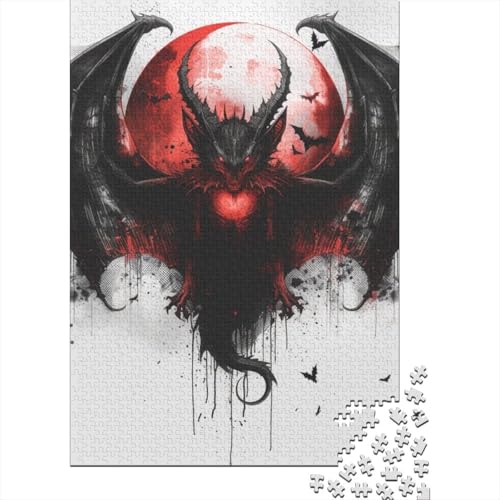 Totenkopf-Papierpuzzle für Erwachsene, 1000 Teile, für Erwachsene und Jugendliche, pädagogisches Puzzle, 1000 Teile (38 x 26 cm) von POLIUAWS