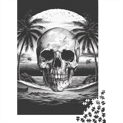 Totenkopf-Puzzle, 1000 Teile, Papierpuzzle für Erwachsene, pädagogisches Spiel, Herausforderungsspielzeug, 1000 Teile (38 x 26 cm) von POLIUAWS