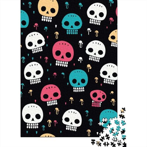 Totenkopf-Puzzle, 1000 Teile, für Erwachsene und Jugendliche, nachhaltiges Holzpuzzle für Erwachsene, 1000 Teile (75 x 50 cm) von POLIUAWS
