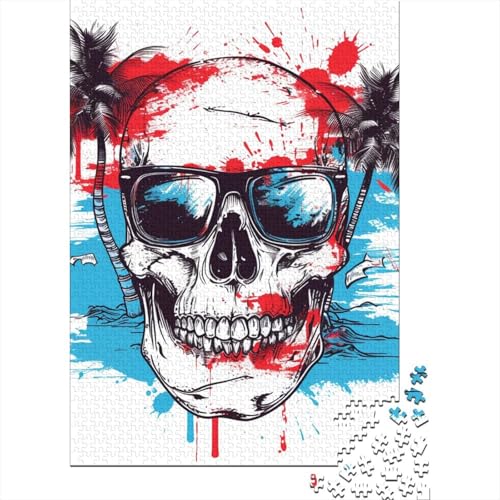 Totenkopf-Puzzle, 1000 Teile für Jugendliche, Puzzle für Erwachsene, pädagogisches Spiel, Herausforderungsspielzeug, 1000 Teile (38 x 26 cm) von POLIUAWS