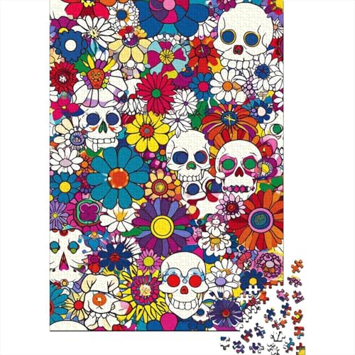 Totenkopf-Puzzle für Erwachsene, 1000 Teile, Lernspiel, Herausforderung, Spielzeug, 1000 Teile (75 x 50 cm) von POLIUAWS