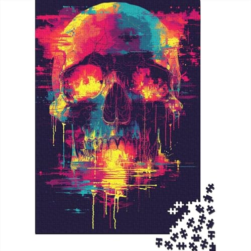 Totenkopf-Puzzle für Erwachsene und Jugendliche, Papierpuzzle für Kinder, pädagogisches Spiel, Herausforderungsspielzeug, 1000 Teile (38 x 26 cm) von POLIUAWS