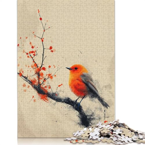 Vivid Autumn Bird Puzzle 1000-teilige Schwer Puzzle Spielzeug Lernspiel Impossible Herausforderung Spielzeug Für Erwachsene Kinder 1000pcs (38x26cm) von POLIUAWS