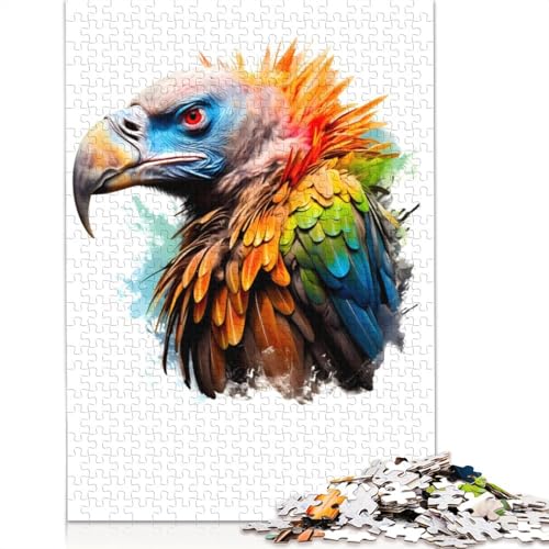 Vulture Colorful Gift Puzzle 1000-teilige Schwer Puzzle Spielzeug Lernspiel Impossible Herausforderung Spielzeug Für Erwachsene Kinder 1000pcs (75x50cm) von POLIUAWS