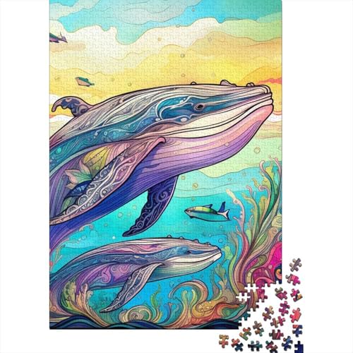 Wal-Puzzle, 1000 Teile, Papierpuzzle für Erwachsene, pädagogisches Spiel, Herausforderungsspielzeug, 1000 Teile (38 x 26 cm) von POLIUAWS