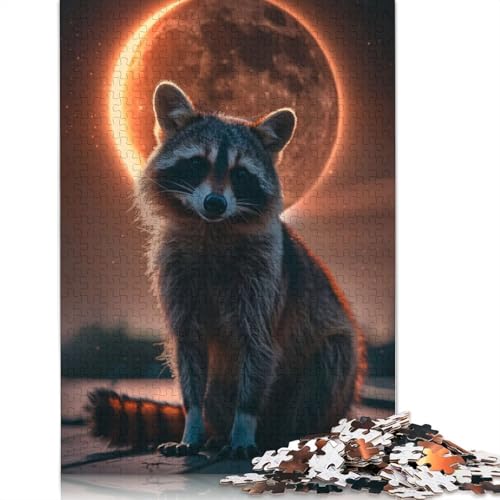 Waschbär-Puzzle, 1000 Teile, für Erwachsene, Spielzeug, Denkspiel, Lernspiel für Erwachsene, Stressabbau, Heimdekoration, 1000 Teile (75 x 50 cm) von POLIUAWS