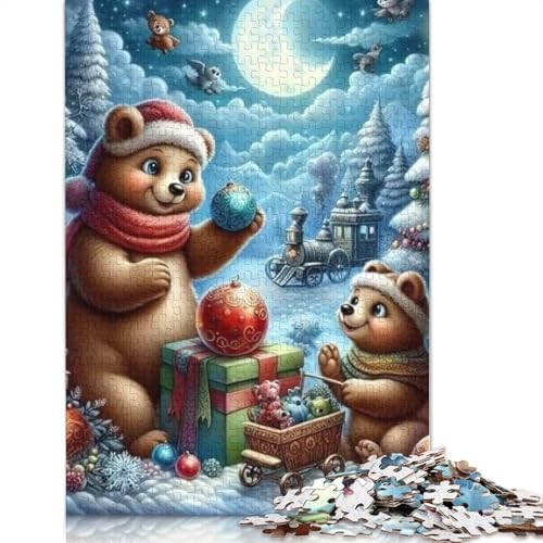 Weihnachts-Fantasie-Puzzle, rechteckig, aus Pappe, 100% recycelter Pappe, Puzzle für Erwachsene, 1000 Teile (38 x 26 cm) von POLIUAWS