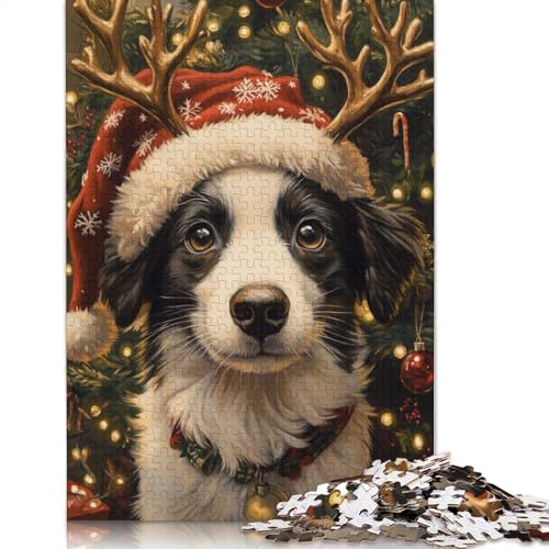 Weihnachts-Hunde-Puzzle, Dekompressionsspielzeug, rechteckiges Papier-Puzzle für Kinder und Erwachsene ab 12 Jahren, 1000 Teile (75 x 50 cm) von POLIUAWS