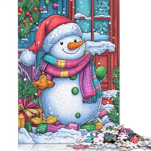 Weihnachts-Schneemann-Puzzle, 100% recycelter Karton, 100% recycelter Karton, Puzzle für Jungen oder Mädchen, 1000 Teile (75 x 50 cm) von POLIUAWS
