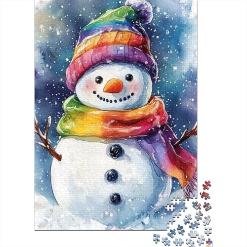 Weihnachts-Schneemann-Puzzle, 100% recycelter Karton, 100% recycelter Karton, Puzzle für Jungen oder Mädchen, 1000 Teile (75 x 50 cm) von POLIUAWS