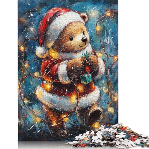 Weihnachtsbär-Puzzle, Dekompressionsspielzeug, rechteckiges Papierpuzzle für Kinder und Erwachsene ab 12 Jahren, 1000 Teile (75 x 50 cm) von POLIUAWS