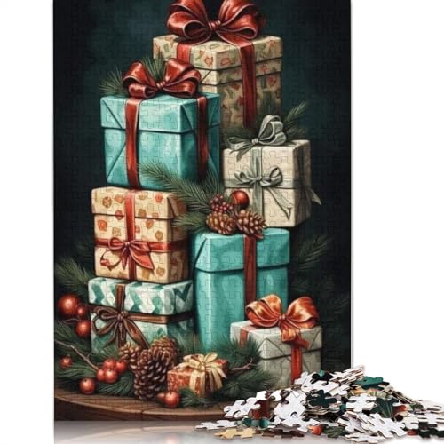 Weihnachtsdekorations-Puzzle, rechteckig, aus Pappe, 100% recyceltem Karton, Puzzle für Erwachsene und Kinder, 1000 Teile (38 x 26 cm) von POLIUAWS