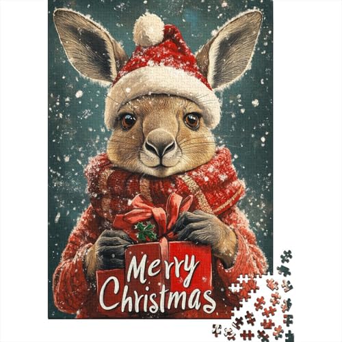 Weihnachtshasen-Puzzle, Denksportaufgabe, rechteckiges Papierpuzzle für Erwachsene und Teenager, 1000 Teile (75 x 50 cm) von POLIUAWS