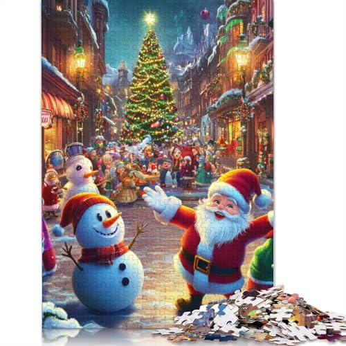Weihnachtsmann-Puzzle, 100% recyceltes Kartonpapier, rechteckiges Puzzle für Erwachsene und Kinder, 1000 Teile (75 x 50 cm) von POLIUAWS