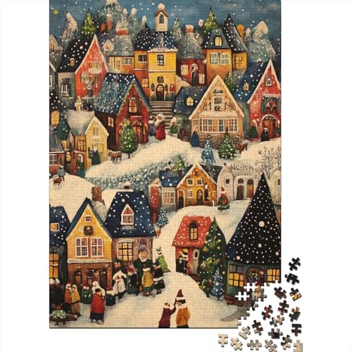 Weihnachtsstadt-Puzzle, Denksportaufgabe, 100% recycelter Karton, Puzzle für Damen und Herren, 1000 Teile (75 x 50 cm) von POLIUAWS