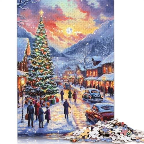 Weihnachtsstadt-Puzzle, einzigartige Heimdekoration, 100% recycelter Karton, Puzzle für Erwachsene, 1000 Teile (75 x 50 cm) von POLIUAWS