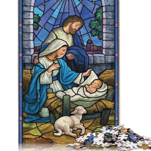 Weihnachtszauber-Puzzle mit Krippenspiel, Familienspaß, 100% recycelter Karton, Puzzle für Kinder und Erwachsene ab 12 Jahren, 1000 Teile (38 x 26 cm) von POLIUAWS