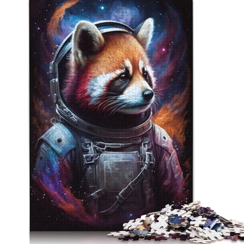 Weltraum-Astronaut, Roter Panda, Puzzle-Spielzeug für Erwachsene, Lernspiel, Puzzle-Spiele für Erwachsene für Kinder, 1000 Teile (75 x 50 cm) von POLIUAWS
