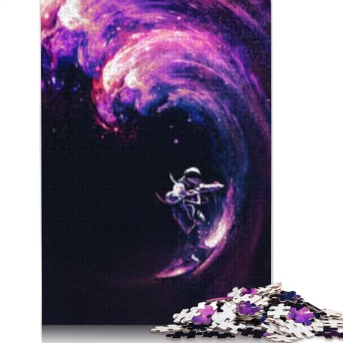 Weltraum-Surf-Puzzle, 1000 Teile, für Erwachsene, Holzpuzzle, pädagogisches Spiel für Jugendliche, 1000 Teile (75 x 50 cm) von POLIUAWS