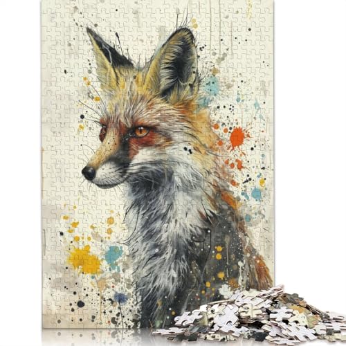 Whimsical Fox Art Puzzle 1000 Teile Schwer Puzzle Spielzeug Lernspiel Impossible Herausforderung Spielzeug Für Erwachsene Kinder 1000pcs (75x50cm) von POLIUAWS