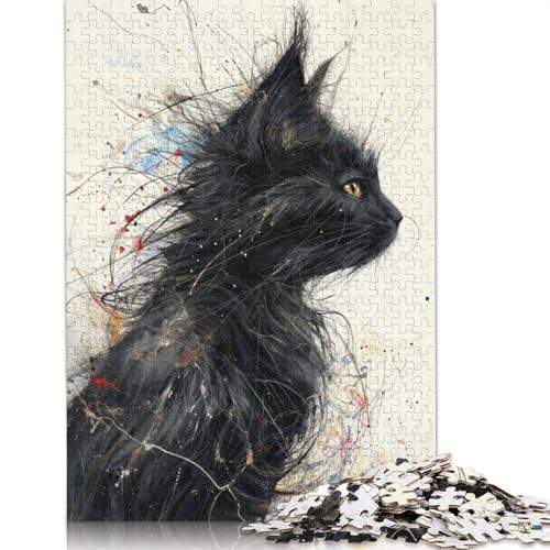 Whiskered Abstract Puzzles 1000 Teile Schwer Puzzle Spielzeug Lernspiel Impossible Herausforderung Spielzeug Für Erwachsene Und Kinder in Bewährter 1000pcs (75x50cm) von POLIUAWS