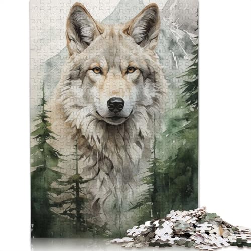 White Wolf Puzzles 1000 Teile Schwer Puzzle Spielzeug Pädagogisches Spiel Impossible Herausforderung Spielzeug Für Erwachsene Und Kinder in Bewährter 1000pcs (38x26cm) von POLIUAWS