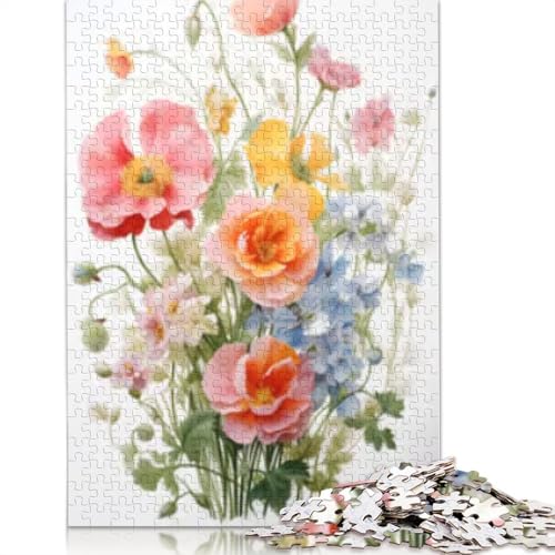 Wildblumen-Puzzle, 1000 Teile für Jugendliche, Geschenke, Papierpuzzle für Erwachsene, Lernspiele für Zuhause, Bastelspielzeug, 1000 Teile (38 x 26 cm) von POLIUAWS