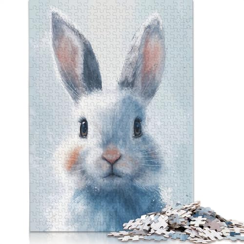 Winter Hare Gaze Puzzle 1000-teilige Schwer Puzzle Spielzeug Lernspiel Impossible Herausforderung Spielzeug Für Erwachsene Und Kinder in Bewährter 1000pcs (38x26cm) von POLIUAWS