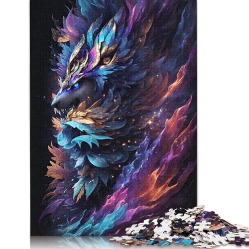 Wolf Cosmic Puzzles 1000 Teile Schwer Puzzle Spielzeug Lernspiel Impossible Herausforderung Spielzeug Für Erwachsene Kinder 1000pcs (38x26cm) von POLIUAWS
