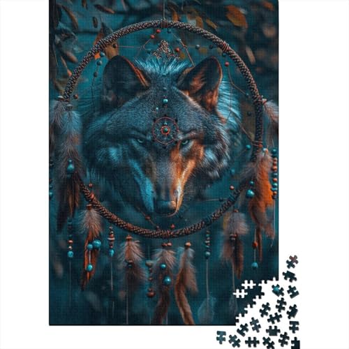 Wolf Puzzle 1000 Teile für Erwachsene und Jugendliche, nachhaltiges Papierpuzzle für Erwachsene, 1000 Teile (38 x 26 cm) von POLIUAWS