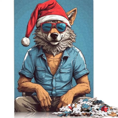 Wolf-Weihnachten, 1000-teiliges Puzzle für Erwachsene | | Familienspaß-Puzzles für Erwachsene, Geschenke, Denkspiele, 1000 Teile (38 x 26 cm) von POLIUAWS