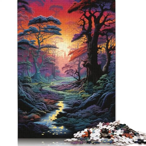 Wunderschöne Sonnenuntergangslandschaft, Puzzle für Erwachsene, Spielzeug, Lernspiel, schwierige Puzzles für Kinder ab 12 Jahren, 1000 Teile (75 x 50 cm) von POLIUAWS