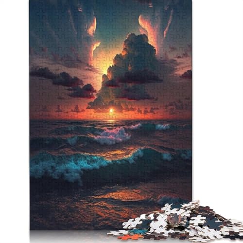 Wunderschöner Sonnenuntergang, Puzzle für Erwachsene, herausforderndes und kniffliges Puzzle für Kinder, 1000 Teile (75 x 50 cm) von POLIUAWS