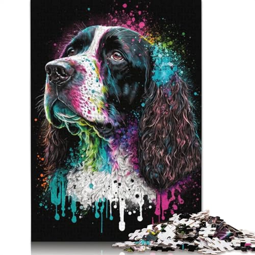 Wunderschönes, farbenfrohes Hunde-Puzzle, Familienspaß, 100% recycelter Karton, Puzzle für Kinder und Erwachsene ab 12 Jahren, 1000 Teile (38 x 26 cm) von POLIUAWS