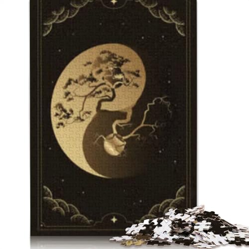 Yin-Yang-Puzzle, 1000 Teile, Bonsai-Baum, für Erwachsene und Jugendliche, Holzpuzzle, pädagogisches Spiel, Herausforderungsspielzeug, Geburtstagsgeschenk, 1000 Teile (75 x 50 cm) von POLIUAWS