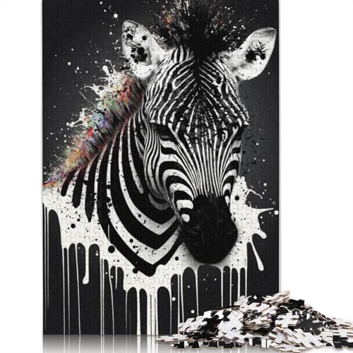 Zebra Bunte Puzzles Rechteckiges Papierbrett-Puzzle Kinder ab 12 Jahren 1000 Teile (75 x 50 cm) von POLIUAWS