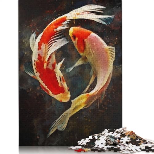 coi Yin Yan 1000-teiliges Puzzle für Erwachsene, Spielzeug, Denkspiel, Lernspiel für Erwachsene, Stressabbau, Heimdekoration, 1000 Stück (38 x 26 cm) von POLIUAWS
