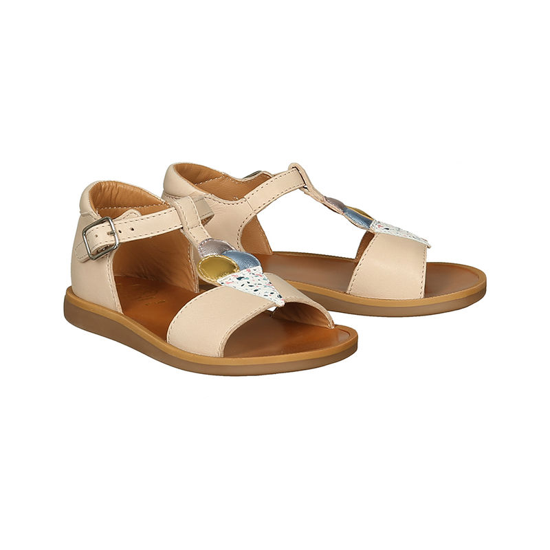 Leder-Sandalen POPPY – ICE CREAM in altrosa von Pom d'Api