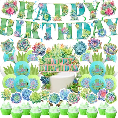 Sukkulenten Pflanzen Party Dekorationen Sukkulenten Party Supplies Set Sukkulenten Pflanzen Geburtstag Banner Kuchen Topper Cupcake Topper Luftballons Spiralen für Sukkulenten Geburtstag Party Baby Sukkulenten Pflanzen Party Dekorationen Sukkulenten Party Supplies Set Sukkulenten Pflanzen Geburtstag Banner Kuchen Topper Cupcake Topper Luftballons Spiralen für Sukkulenten Geburtstag Party Baby von POMNUG