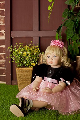 PONDKP 24inch 60cm Reborn Baby Mädchen Vinyl Silikon Neugeborene Reborn Baby Puppe Lebensecht Spielzeug Geschenk Für Kinder von PONDKP