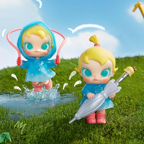 POP MART Baby Molly Funny Raining Day Figure Anime Actionfiguren Sammelfiguren Sammler Kunstspielzeug Spielzeug Figuren Geschenk 2 in 1 Box von POP MART