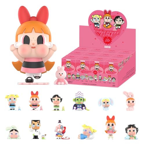 POP MART Crybaby × Powerpuff Girls Blind Box Pop Figuren Zufällige Figuren Actionfiguren Sammelfiguren und Sammler Kunstspielzeug Spielzeug Figuren Geschenk 12Pack von POP MART